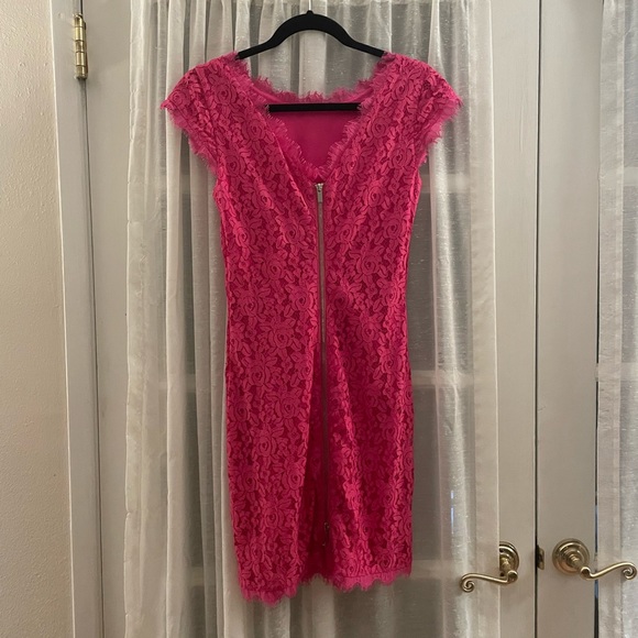Diane Von Furstenburg Barbara Lace Pink Size 2 - Picture 3 of 8